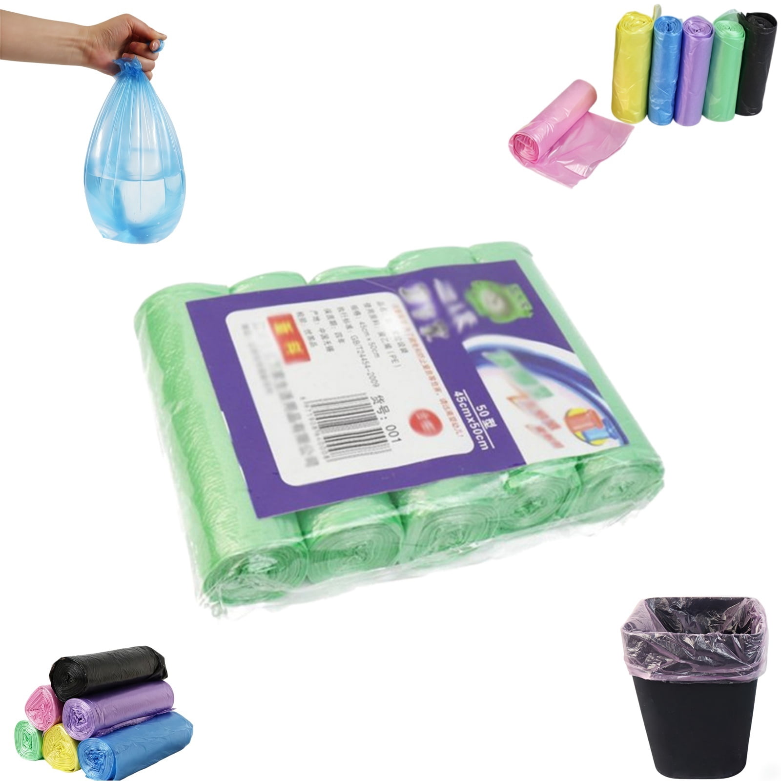 Bisitoy Bathroom Trash Bags for Wastebaskets, 100Pcs Dispenser Box of ...