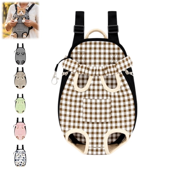 Bisitoy Cat Carrier Backpack Front Carry Breathable Canvas Pet Backpack for Outdoor Travel