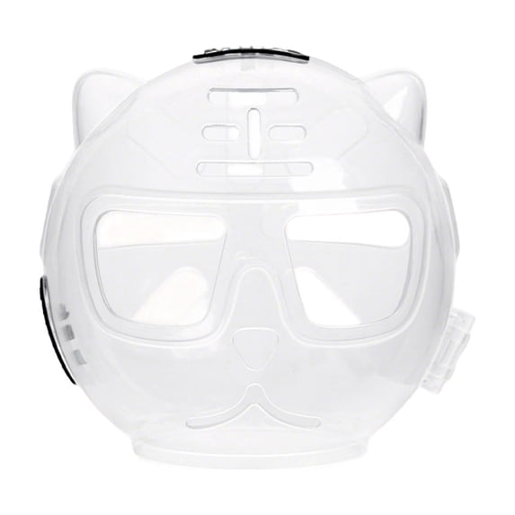 Bisitoy Cat Muzzle with Breathable Mesh Hood, Kitten Safety Mask to Prevent Biting Chewing During Grooming, Transparent Pet Ball Mask for Calming Aggressive Cats