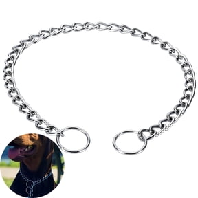 Bisitoy Choke Collar for Dogs, Chain Training Slip Collar with Metal Link