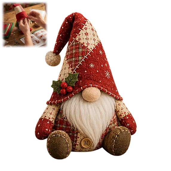 Bisitoy Christmas DIY Patchwork Gnome Ornament Kit Craft Set