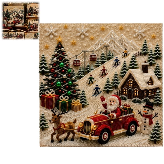 Bisitoy Christmas DIY Pearl Art Wall Hanging Decoration Craft Set