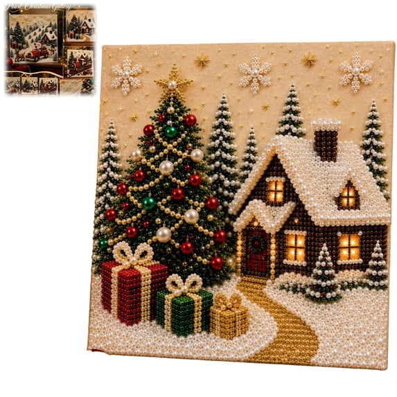 Bisitoy Christmas DIY Pearl Art Wall Hanging Decoration Craft Set