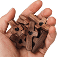 thumbnail image 1 of Bisitoy Cross My Heart Wooden Fidget Keychain, Black Walnut Pocket Cross for Stress Relief, Prayer & Encouragement, Christian Gift, 1 of 3