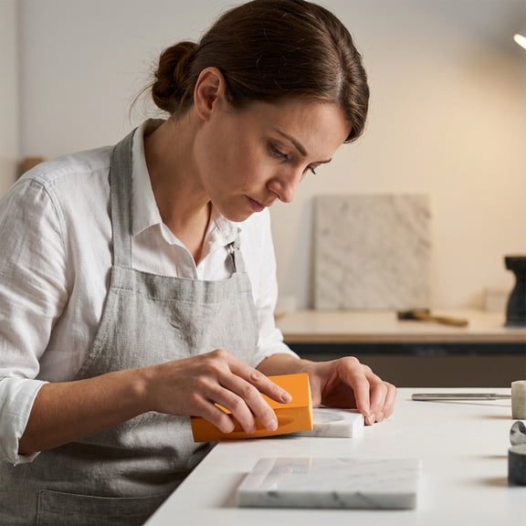 Bisitoy Diamond Polishing Pads Sanding Blocks Diamond Sanding Sponge Pads Tile for Wood Ceramic Tile Glass Grinder (Saffron, One Size)