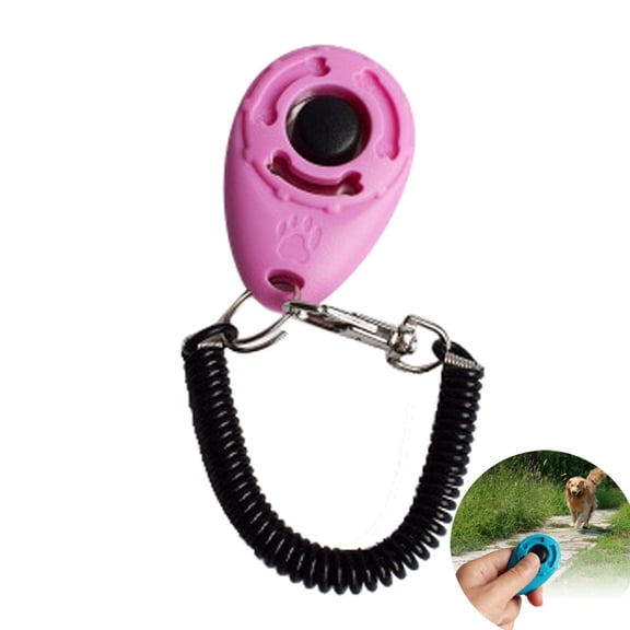 Bisitoy Dog Training Clicker with Wrist Strap for Puppy Classes, Cat Agility, Bird Trick Training, Portable Design for On-the-Go Use (Pink)