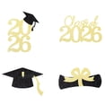 thumbnail image 1 of Bisitoy Double-sided 16 PCS Graduation Decorations 2026 Cake Toppers – Class of 2026 Centerpieces Picks for Graduation Theme Party Decorations Supply (Gold), 1 of 4