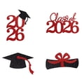 thumbnail image 1 of Bisitoy Double-sided 16 PCS Graduation Decorations 2026 Cake Toppers – Class of 2026 Centerpieces Picks for Graduation Theme Party Decorations Supply (Red), 1 of 4