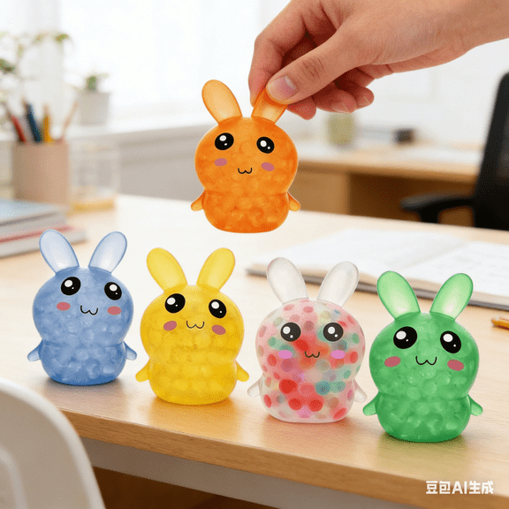 Bisitoy Easter Basket Stuffers, 5 Pack Squishy Easter Bunny Stress Relief Squeeze Toys, Easter Basket Stuffers Fidget Toys, Cute Squeeze Toys for Easter Baskets and Party Giveaways