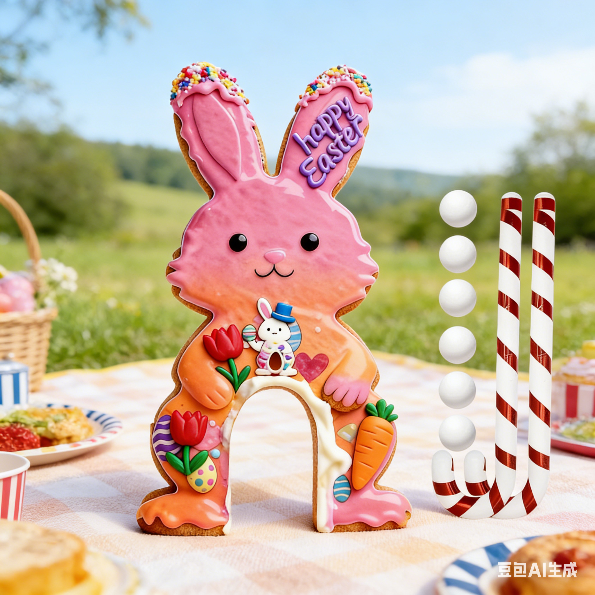 Bisitoy Easter Bunny Gingerbread Golf Game Set - Complete Easter Party ...