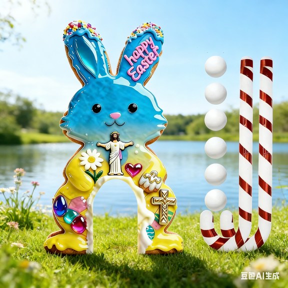Bisitoy Easter Bunny Gingerbread Golf Game Set: Complete Putting Game with Easter Design