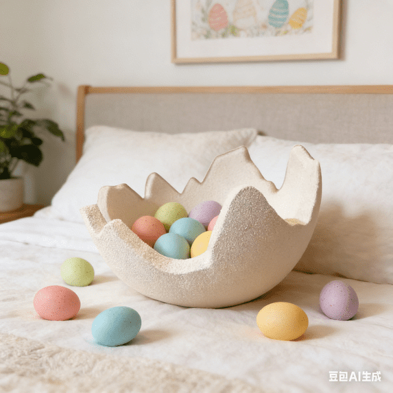 Bisitoy Easter Decor: Egg Holder Photography Prop with Realistic Textured Design