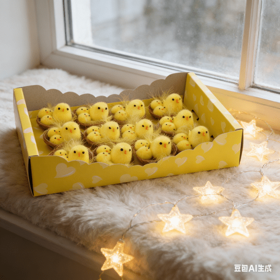 Bisitoy Easter Decorations: Pack of 12 Yellow Fuzzy Chicks for Holiday Display
