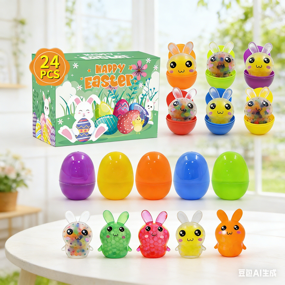 Bisitoy Easter Egg Fillers Bunny Stress Relief Fidget Balls Toys for Adults to Relax