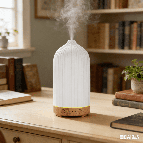 Bisitoy Essential Oil Diffuser, Quiet Ultrasonic Diffuser for Living Room Bedroom Office Tabletop Decor