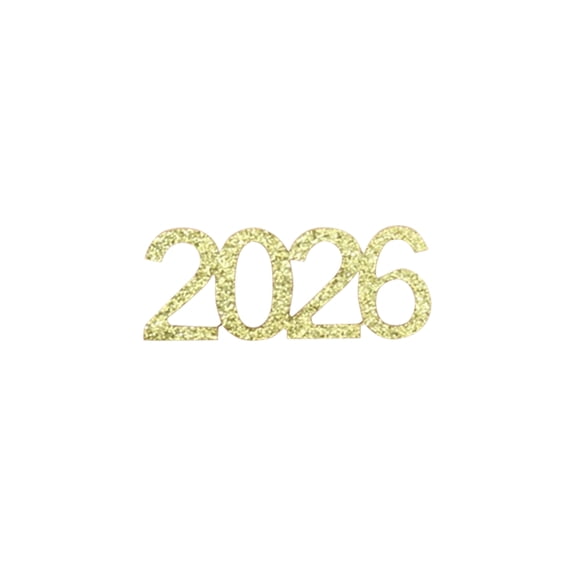 Bisitoy Gold Graduation Confetti Class of 2026, Glitter 2026 Confetti 100pcs for Graduation Party Decorations and New Years Eve Party Supplies
