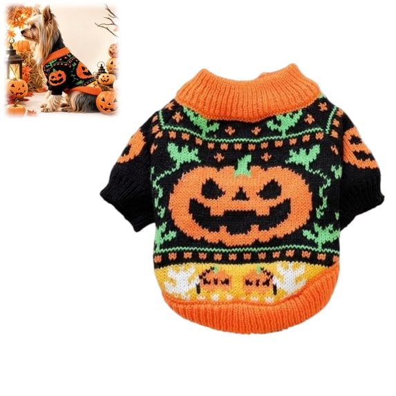 Bisitoy Halloween dog sweaters for small dogs Cozy Warm Thick Knitted Pullover