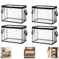 thumbnail image 1 of Bisitoy Large Clear Thick Plastic Storage Box with Hinged Lid, Zippered Bag with Handles for Clothes Moving Dorm, 1 of 5