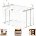 thumbnail image 1 of Bisitoy Large Clear Thick Plastic Storage Box with Hinged Lid, Zippered Bag with Handles for Clothes Moving Dorm, 1 of 5