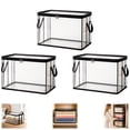 thumbnail image 1 of Bisitoy Large Clear Thick Plastic Storage Box with Hinged Lid, Zippered Bag with Handles for Clothes Moving Dorm, 1 of 5