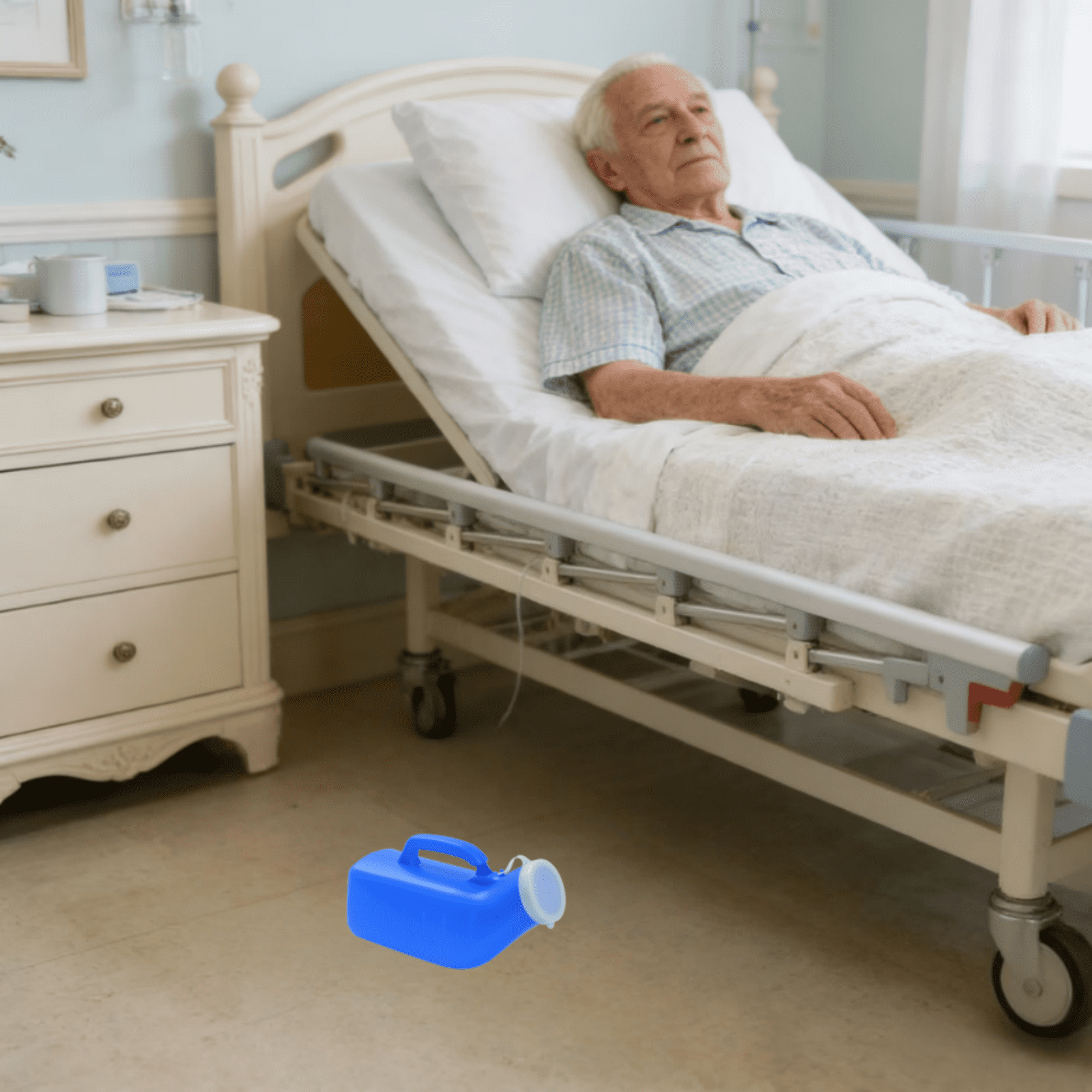 Bisitoy Mens Urinal Bottle Spill Proof for Seniors Portable 1200ml Urinal for Bedridden Patients at Home