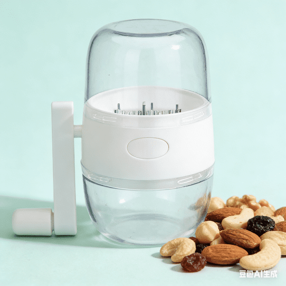 Bisitoy Nut Chopper Manual Hand Crank Grinder for Kitchen, Crushes Almonds Pecans Walnuts for Baking