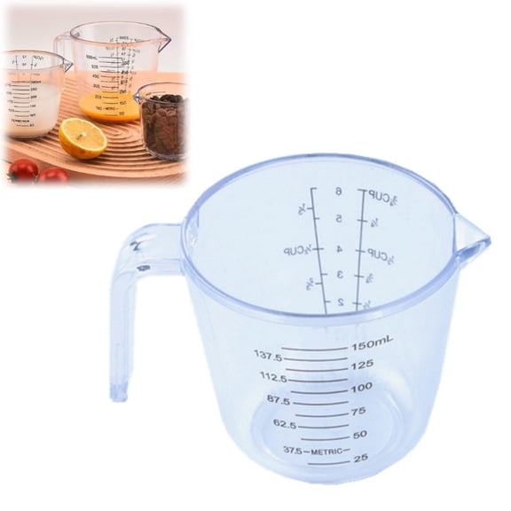 Bisitoy Plastic Measuring Cup, Stackable Clear Measuring Jug Graduated Liquid Cup for Cooking, Baking,Lab