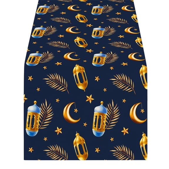 Bisitoy Ramadan Table Runner for Home Kitchen Coffee Table Indoor Holiday Decoration