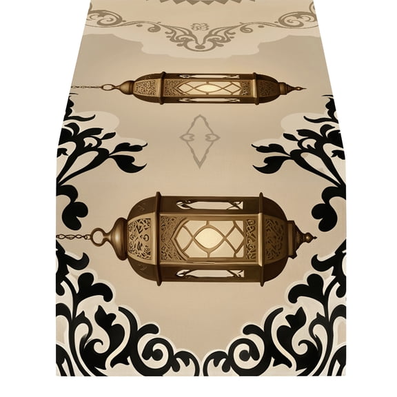 Bisitoy Ramadan Table Runner for Family Dinner Muslim Holiday Celebration Home Kitchen Table Decor
