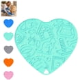 thumbnail image 1 of Bisitoy Slow Feeder Dog Bowls, Heart Shape Silicone Suction Lick Mat for Pet Slow Eating, 1 of 4