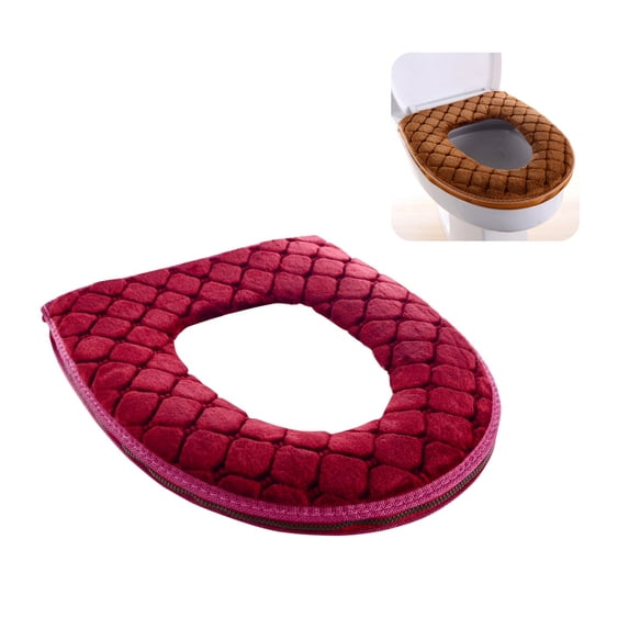 Bisitoy Toilet Seat Cover for Bathroom, Toilet Seat Cushion Covers Soft Thicker Warmer Washable Toilet Seat Cover Pads with Zipper Home Reusable