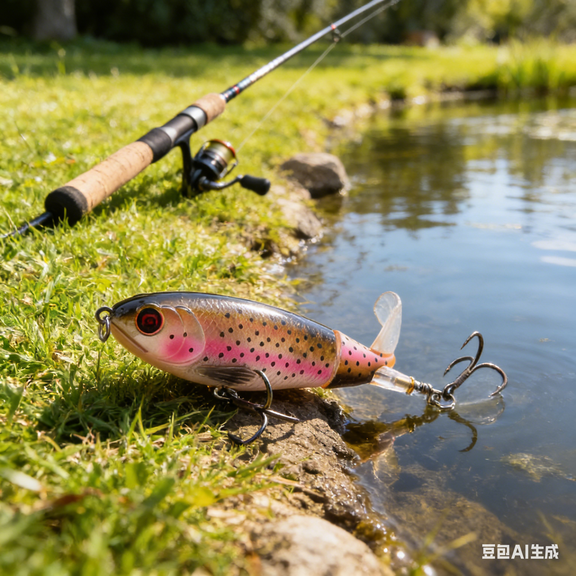 Bisitoy Topwater Fishing Lures, Excellent Hookup Ratio with Propeller Action