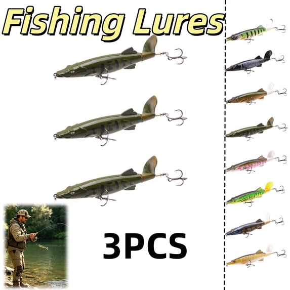 Bisitoy Topwater Fishing Lures, Propeller Surface Lure for Bass & Pike (D*3)