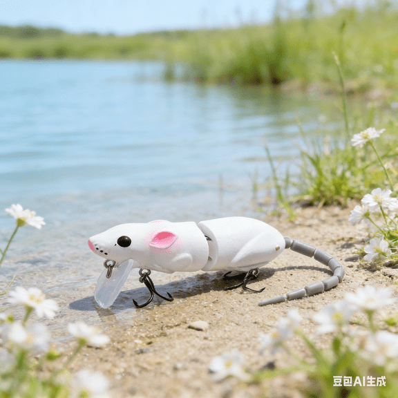 Bisitoy Topwater Mouse Fishing Lures Bass Trout Perch Lure Bionic Multi Jointed Mice Swimbait Hard Rat Fishing Baits Kit for Freshwater and Saltwater
