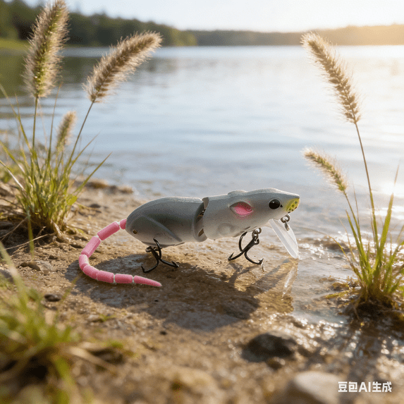 Bisitoy Topwater Mouse Fishing Lures Bass Trout Perch Lure Bionic Multi Jointed Mice Swimbait Hard Rat Fishing Baits Kit for Freshwater and Saltwater