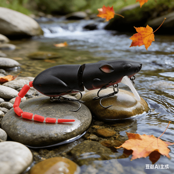 Bisitoy Topwater Mouse Fishing Lures, Bionic Multi-Jointed Swimbait with Lifelike Design for Bass and Trout