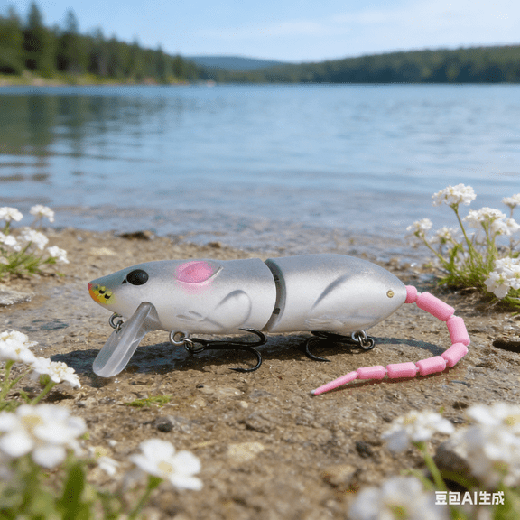 Bisitoy Topwater Mouse Fishing Lures, Bionic Multi-Jointed Swimbait with Lifelike Design for Bass and Trout