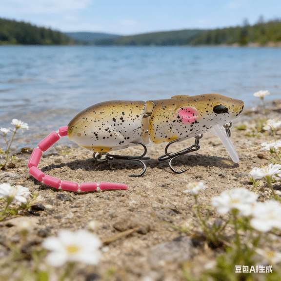 Bisitoy Topwater Mouse Fishing Lures, Jointed Swimbait with Realistic Fur Texture and Balance