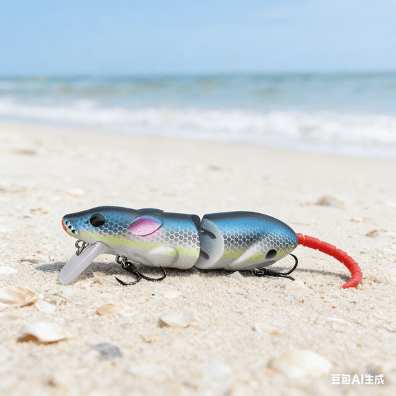 Bisitoy Topwater Mouse Fishing Lures, Multi-Segment Mouse Lure with Realistic Tail Action