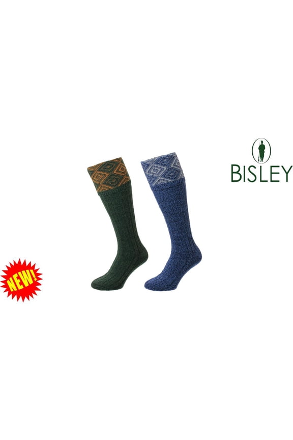 Duncliffe Diamond Texture Shooting Socks  Blue