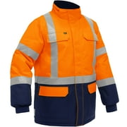 Bisley Freezer Jacket, ANSI-Rated Extreme Cold Jacket, Hi-Viz Orange with Navy Bottom