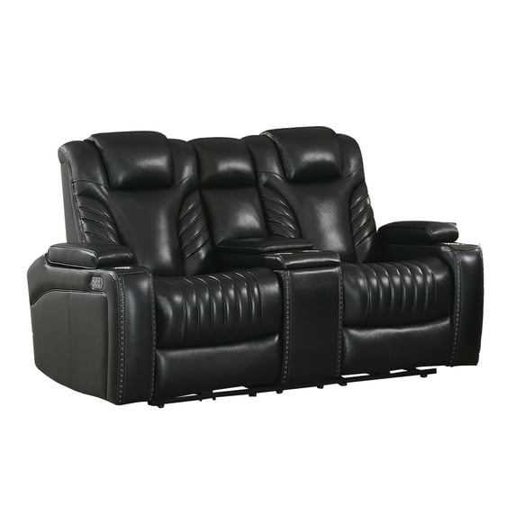 Bismark Power^2 Loveseat with Console Black