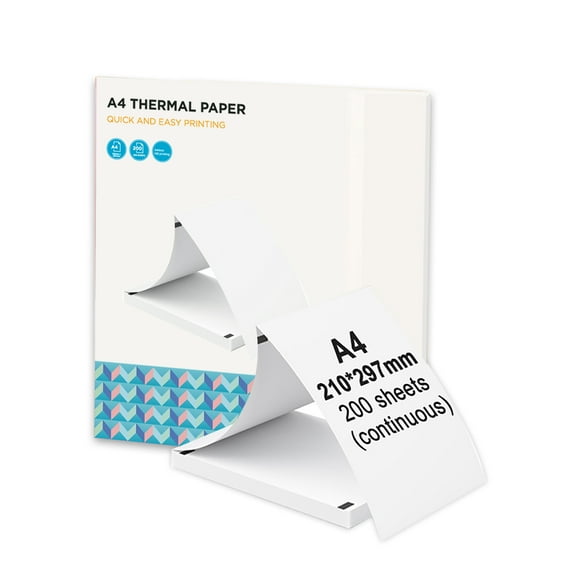 Bisofice A4 folding thermal printing paper,Printer L81/a81/ Thermal Printer 200 Sheet Thermal Paper Waterproof And With A40 Paper 200 Bpf-free Compatible With Oil-proof Size L81/a81/ A80 Size -