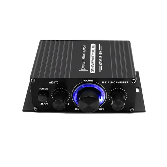 Bisofice Amplifier,Ak170 12v Audio Amp Dual Channel Receiver Amp DualAmplifier Car Use Dual Channel 20w+20w BassCar Audio Receiver Amp Amplifier Audio Receiver 12v Audio