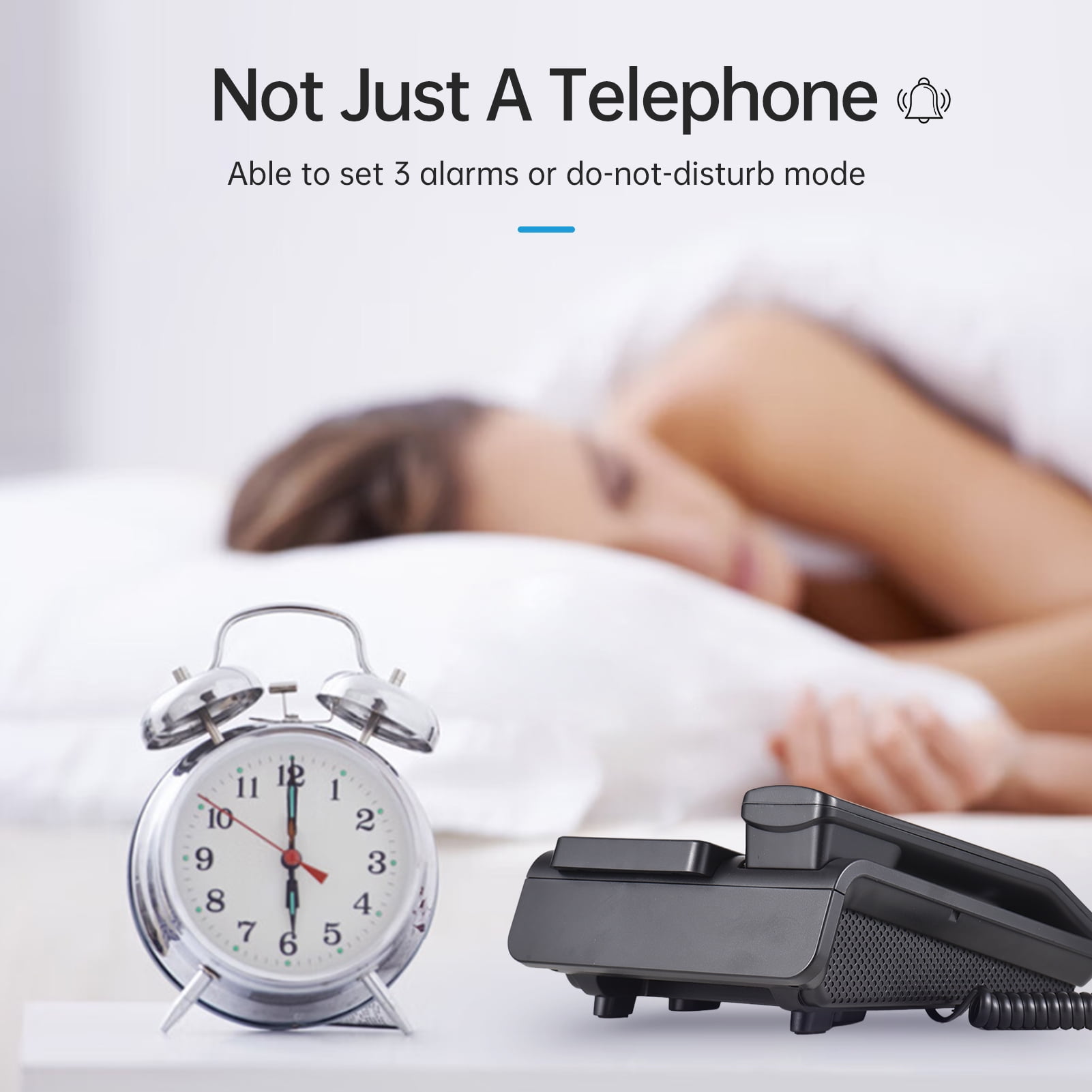 Bisofice Corded Phone Desk Landline Phone Telephone DTMF/FSK Dual