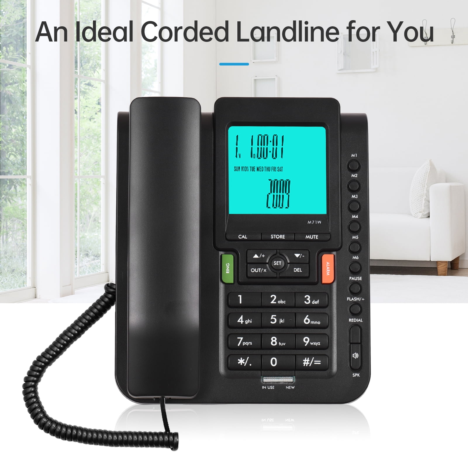 Bisofice Corded Phone Landline Telephone with Hands Free and Speed Dial