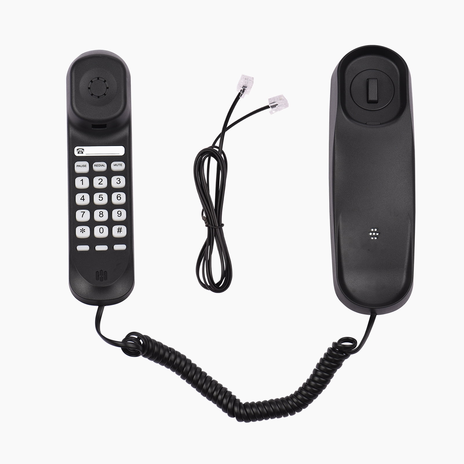 Bisofice Desktop Corded Landline Phone,Fixed Telephone Wall Mountablefor Home Hotel Office Bank,Black