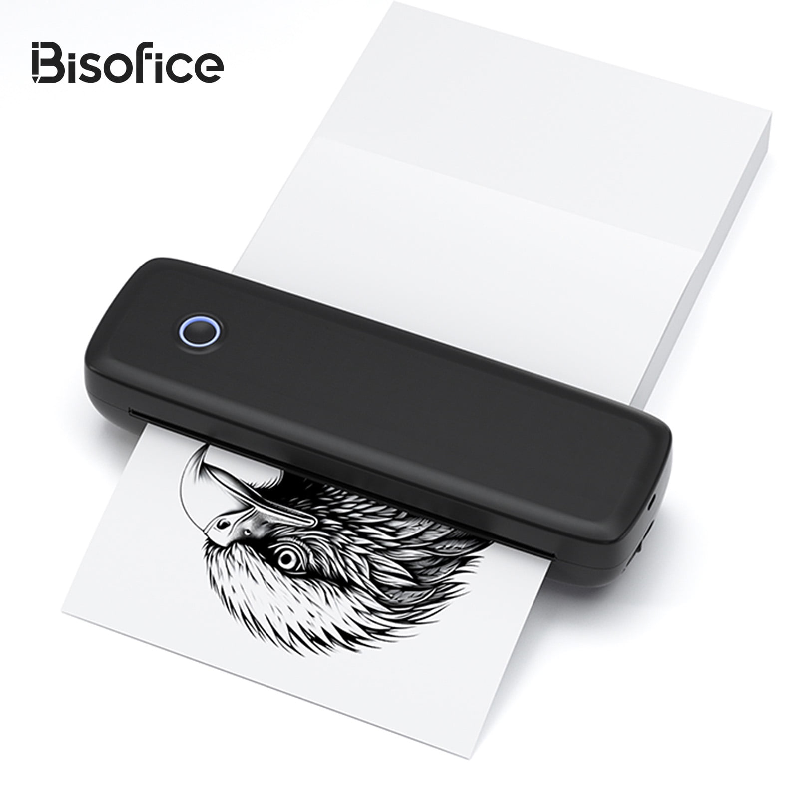 Bisofice Portable Printers Wireless for Travel, Bluetooth Thermal Printer  Compatible with iOS, Android, Laptop, Inkless Mobile Printer for Office,  Home, School 
