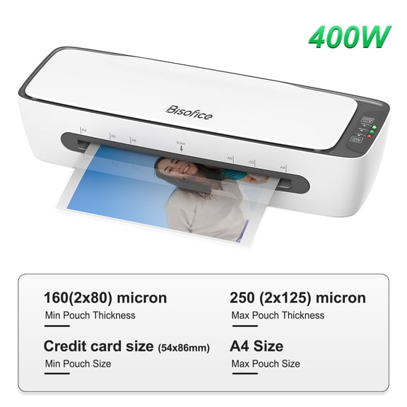 Bisofice SL688 6-in-1 Desktop Thermal and Cold Laminator Machine Set, 9 Inches / 230mm Entry Width, Includes Paper Cutter, Hole Puncher, EU Plug 220V