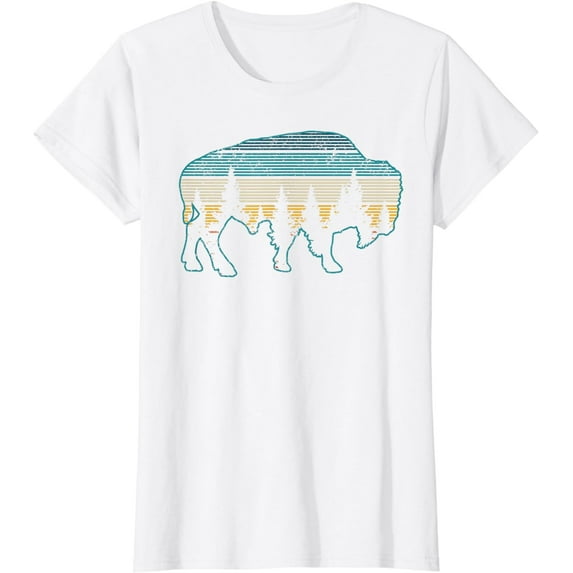 Bison American Buffalo Vintage National Park Souvenir Gift T-Shirt